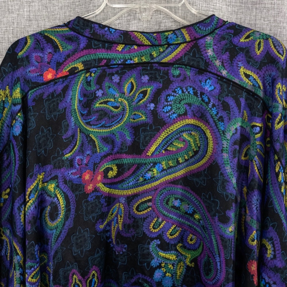Johnny Was Reversible Flow Shrug Women XL Paisley Floral Boho Blouse - Picture 9 of 11